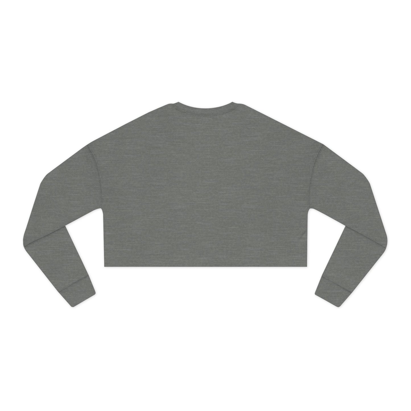 Gray long-sleeve crop top on a white background