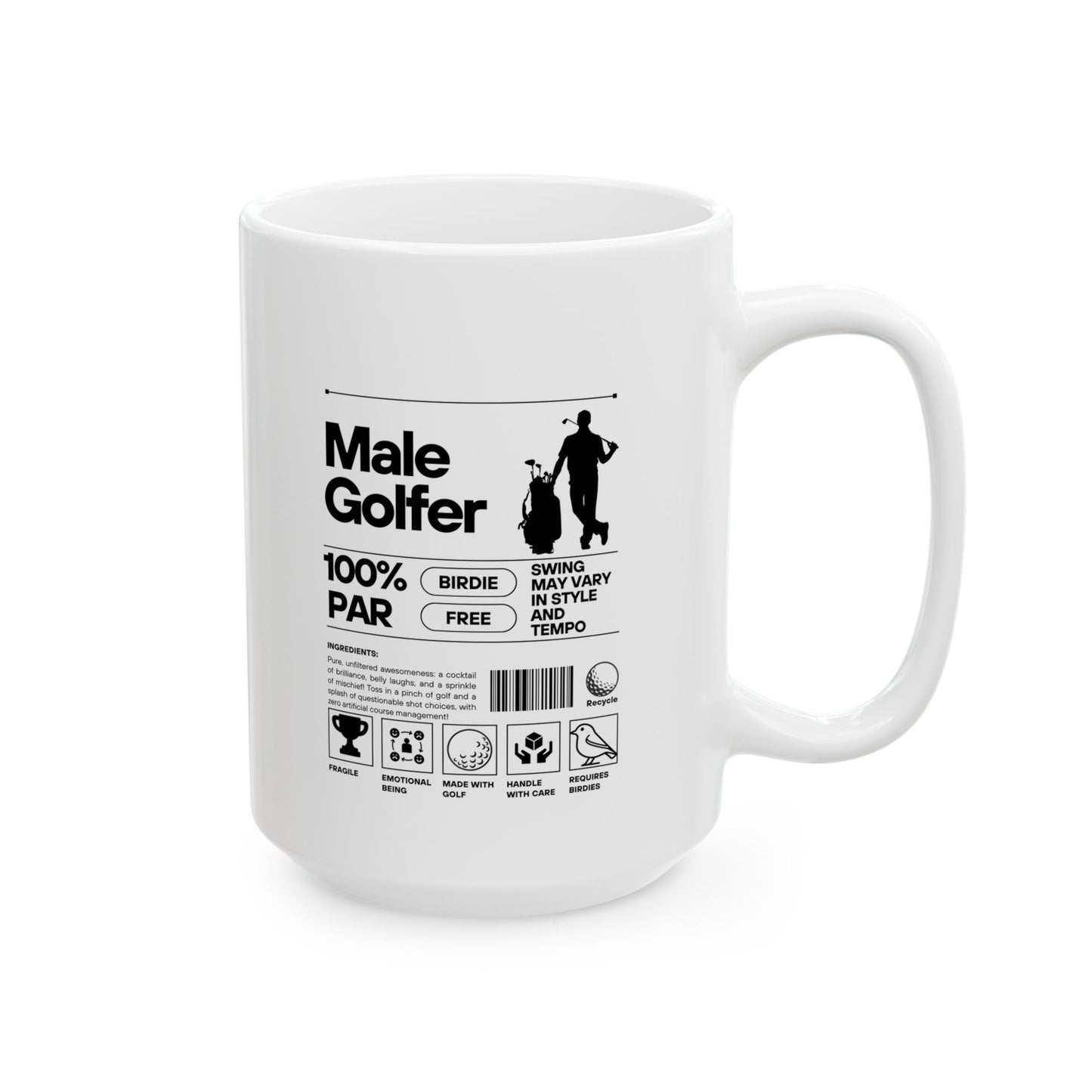 Mwg Coffi Golffiwr Gwrywaidd Ceramig | Personoliadwy