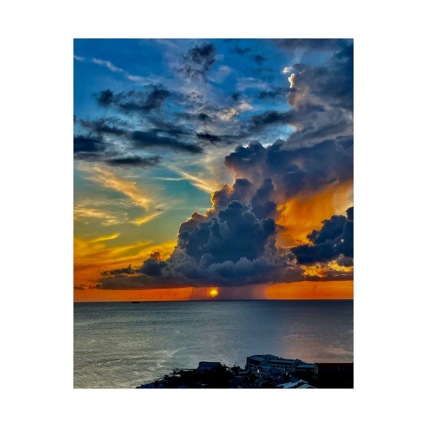 Poster of storm clouds over the Caribbean ocean