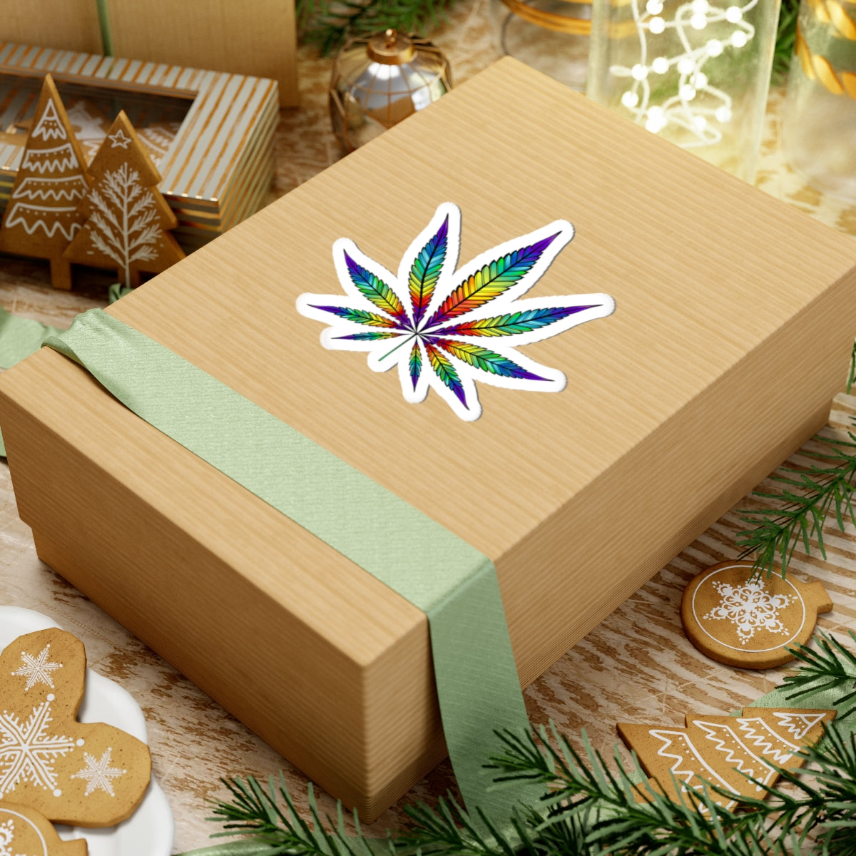 Rainbow Cannabis Sticker