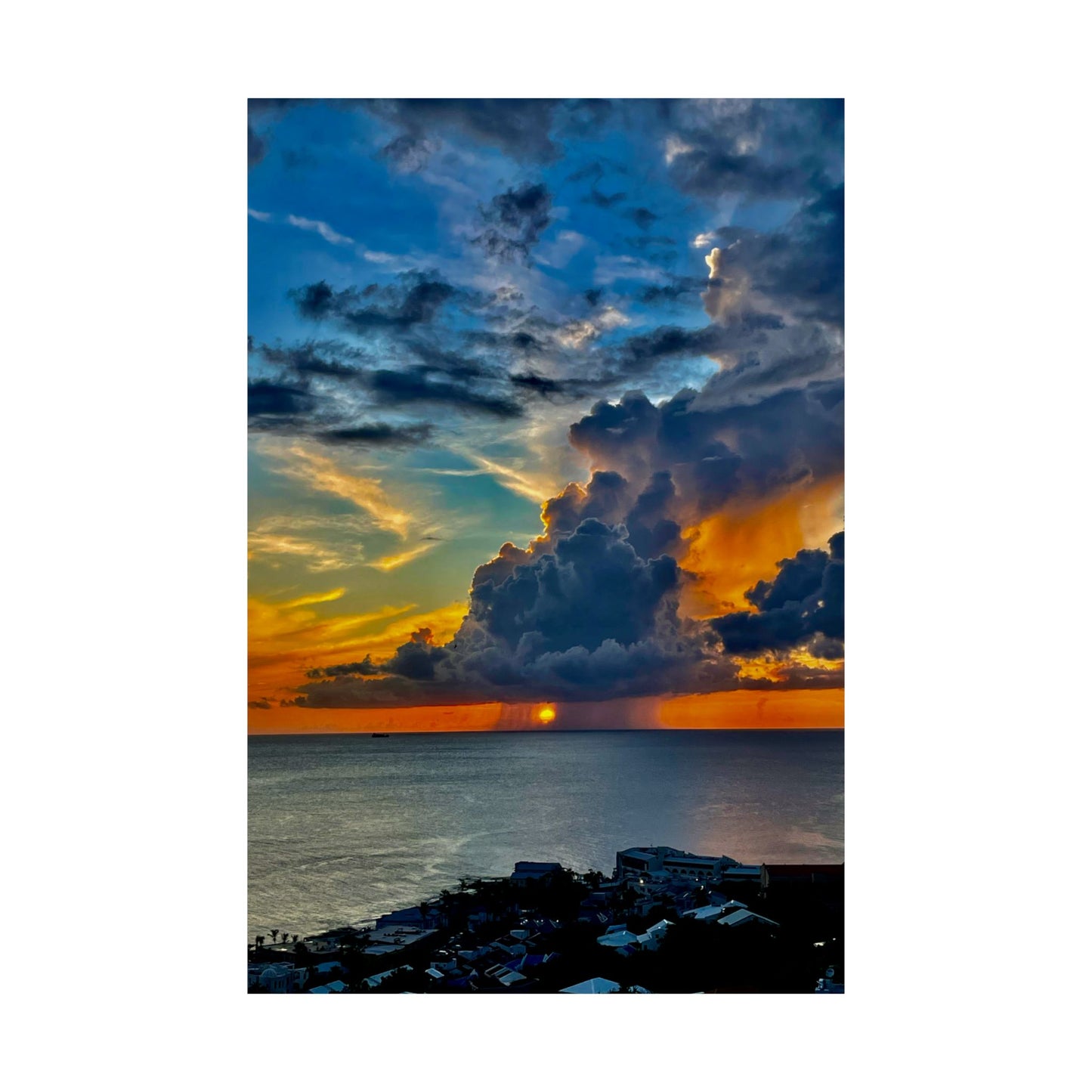 Storm clouds over the Caribbean ocean
