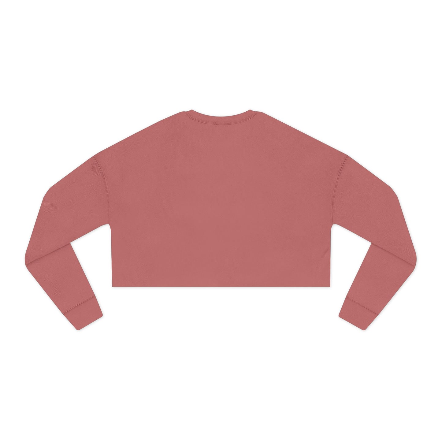 Pink long-sleeve crop top on a white background