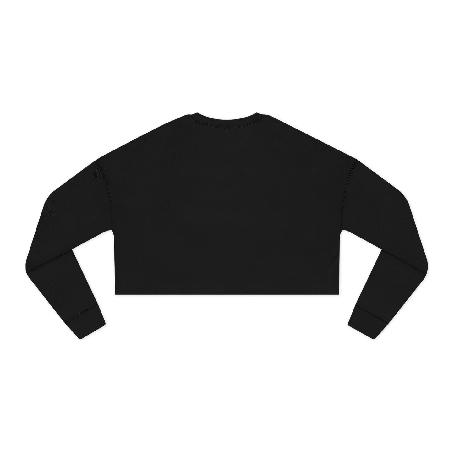 Black cropped sweatshirt on a white background