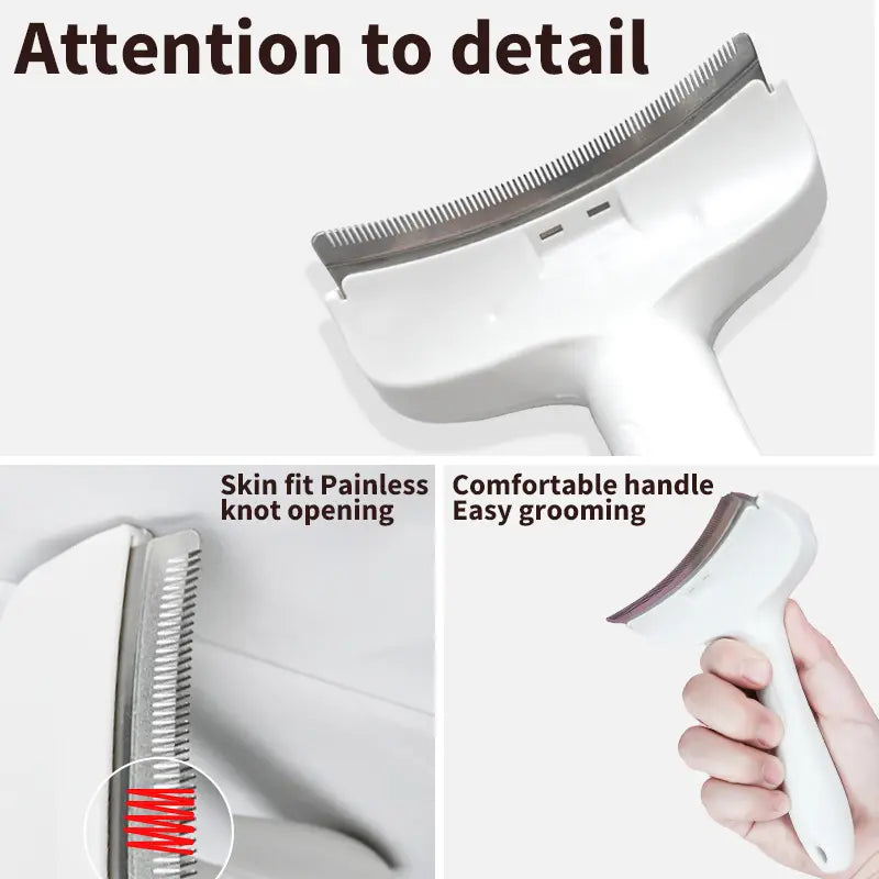 SmartWell Pro Pet Deshedding Tool - Gentle Undercoat Rake for Dogs & Cats, Fast Fur Removal & Grooming Comb for Long Hair