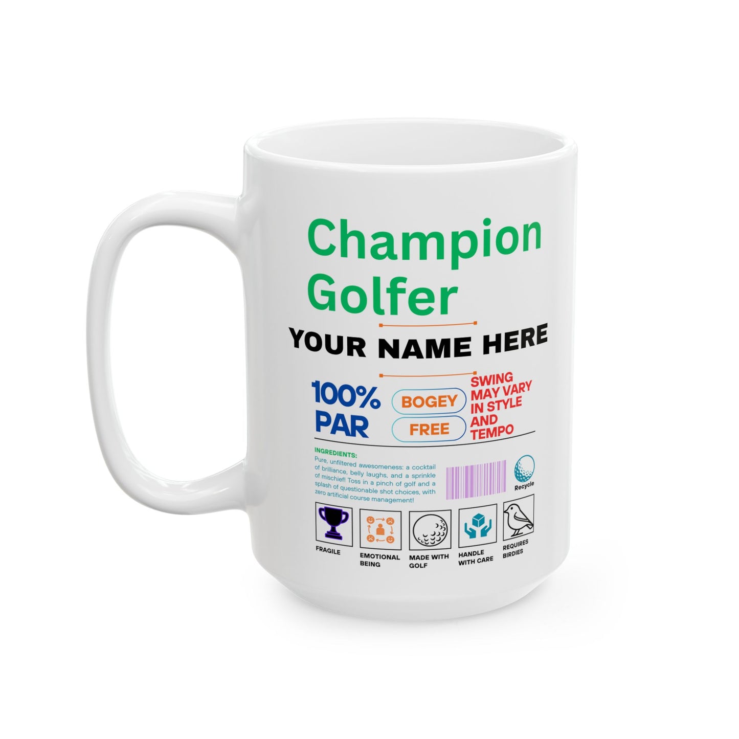 Mwg Personol Golffiwr Pencampwr - Anrheg Berffaith i Gariadon Golff