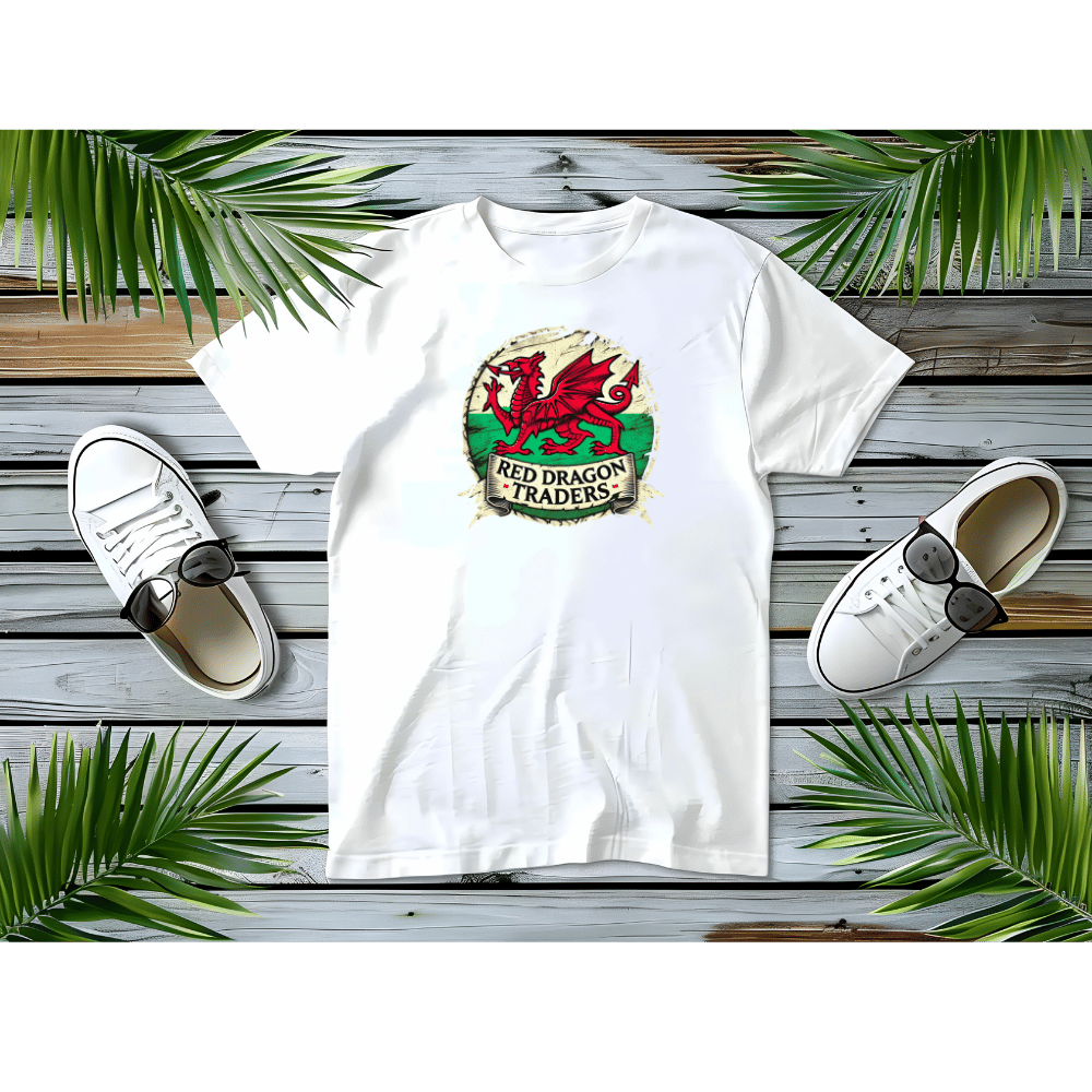 Crys-T Pwysau Trwm Masnachwyr y Ddraig Goch | Gwddf Crewn Unisex Clasurol