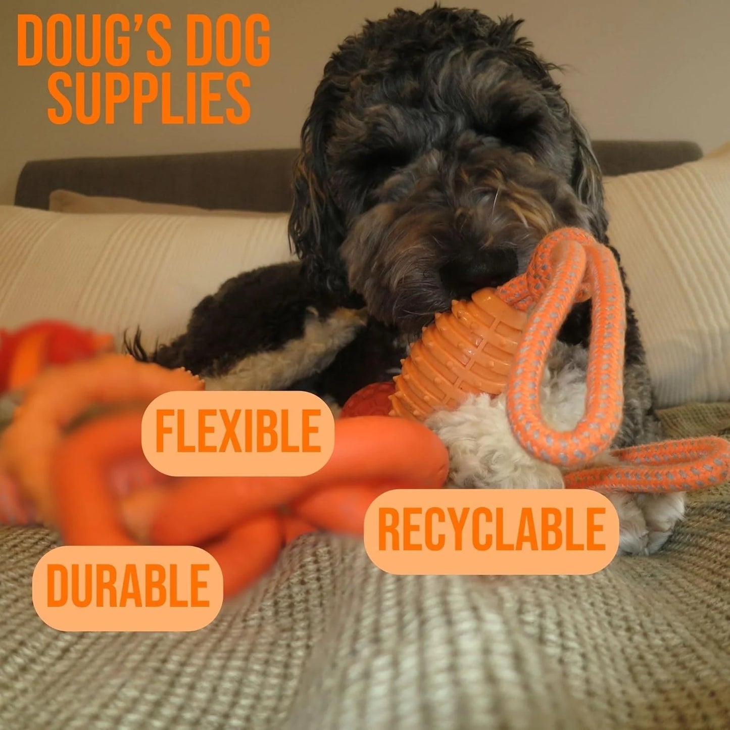 Doug'S Dog Supplies Football Rope Toy for Tug