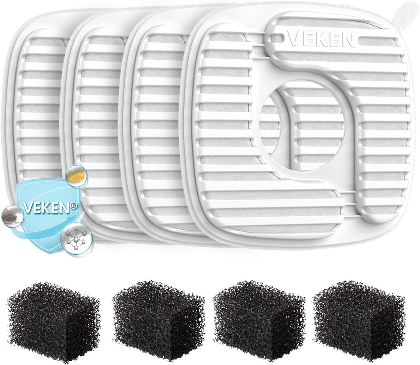 Hydration Heaven: Veken's 16-Pack Filter & Sponge Set for Purr-fectly Fresh Water for Your Furry Friends!