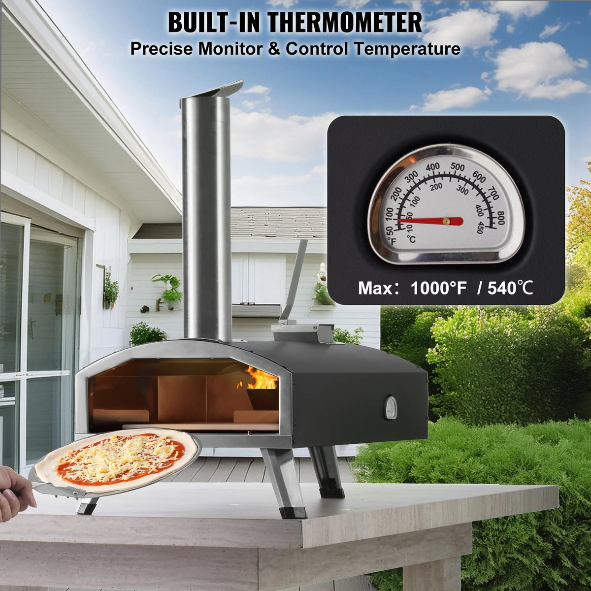 VEVOR Portable Outdoor Wood Pellet Pizza Oven