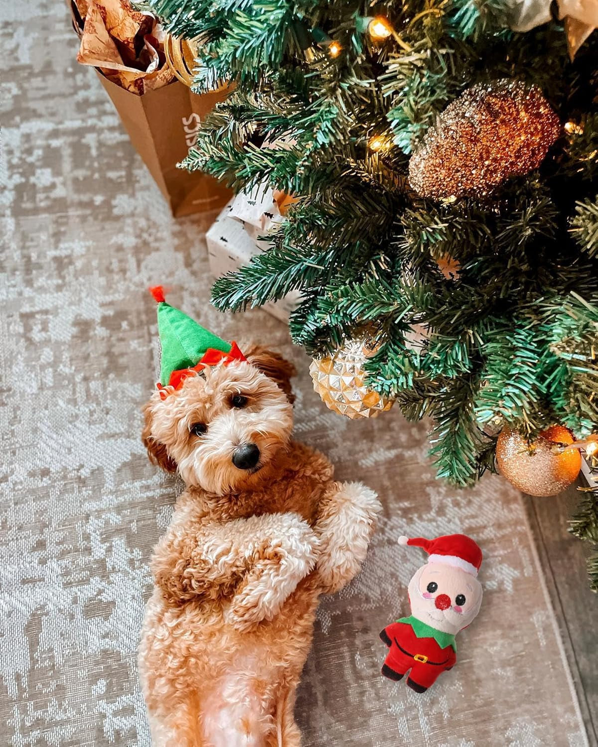 Get Your Pup in the Holiday Spirit with Our Adorable Plush Squeaky Christmas Dog Toy Set! 🎄🐾