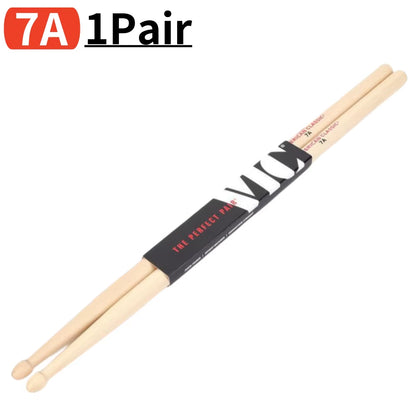Beginners Drum Sticks Consistent Weight and Pitch Mallets Wood Tip Drumsticks American Hickory Drumsticks Percussion Accessories
