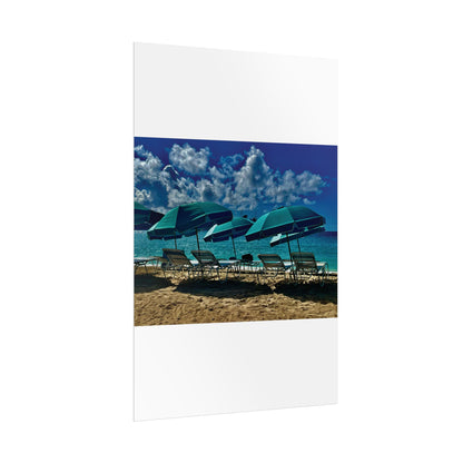 Poster Rholio Ymbarél Traeth o Sint Maarten