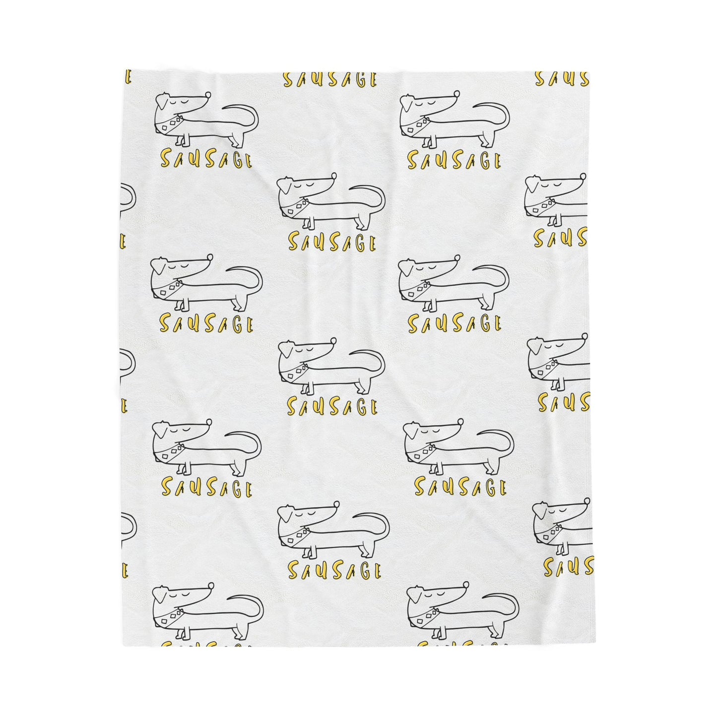 Sausage dog blanket with minimalist dachshund pattern
