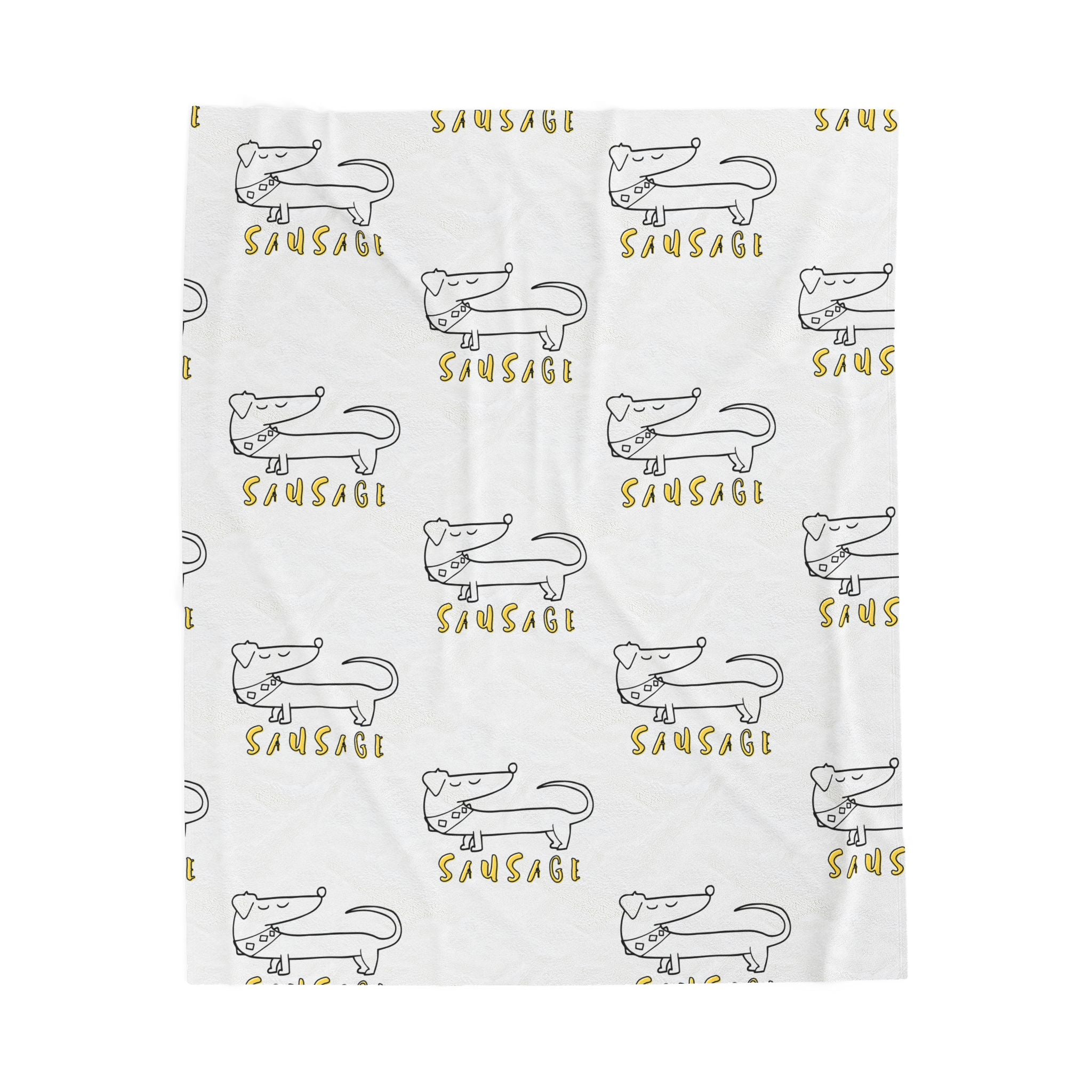 Sausage dog blanket with minimalist dachshund pattern