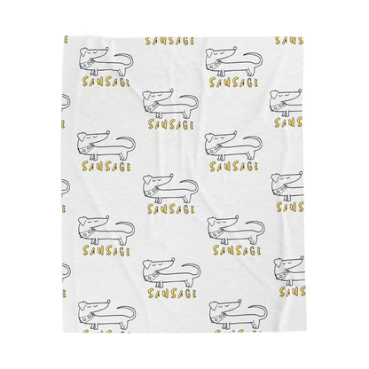 Sausage dog blanket with minimalist dachshund pattern