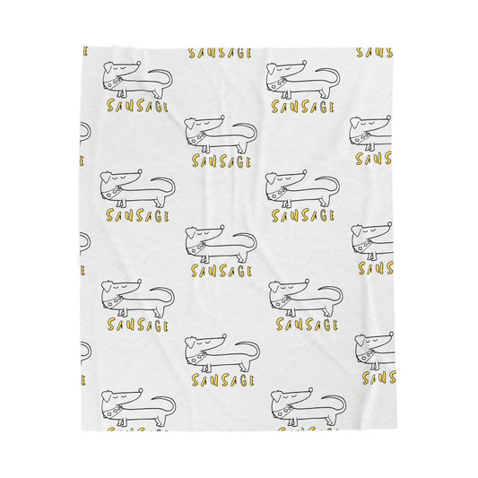 Sausage dog blanket with minimalist dachshund pattern