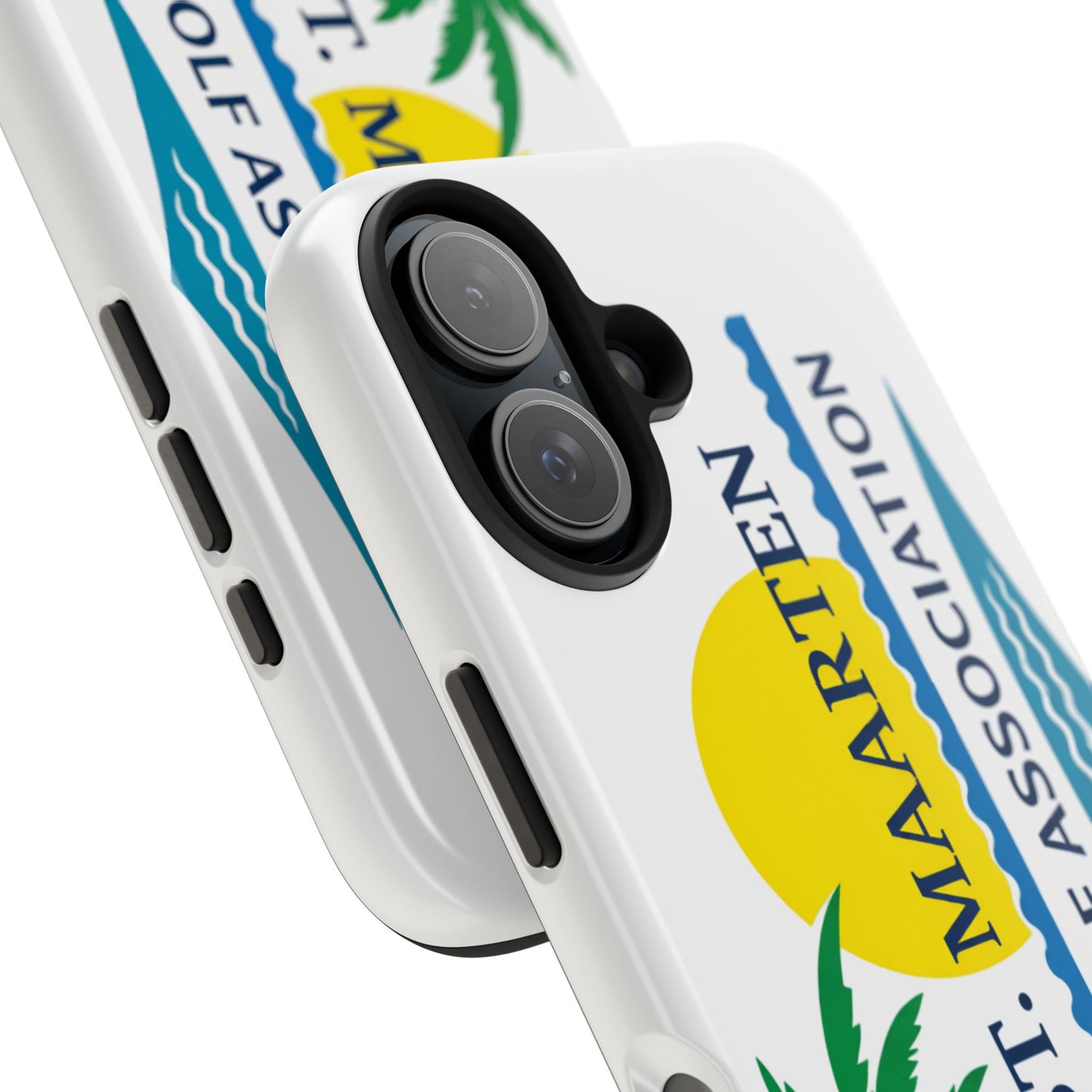 St. Maarten Golf Association Tough Phone Case — Tropical Palm & Sunset Protective Cover