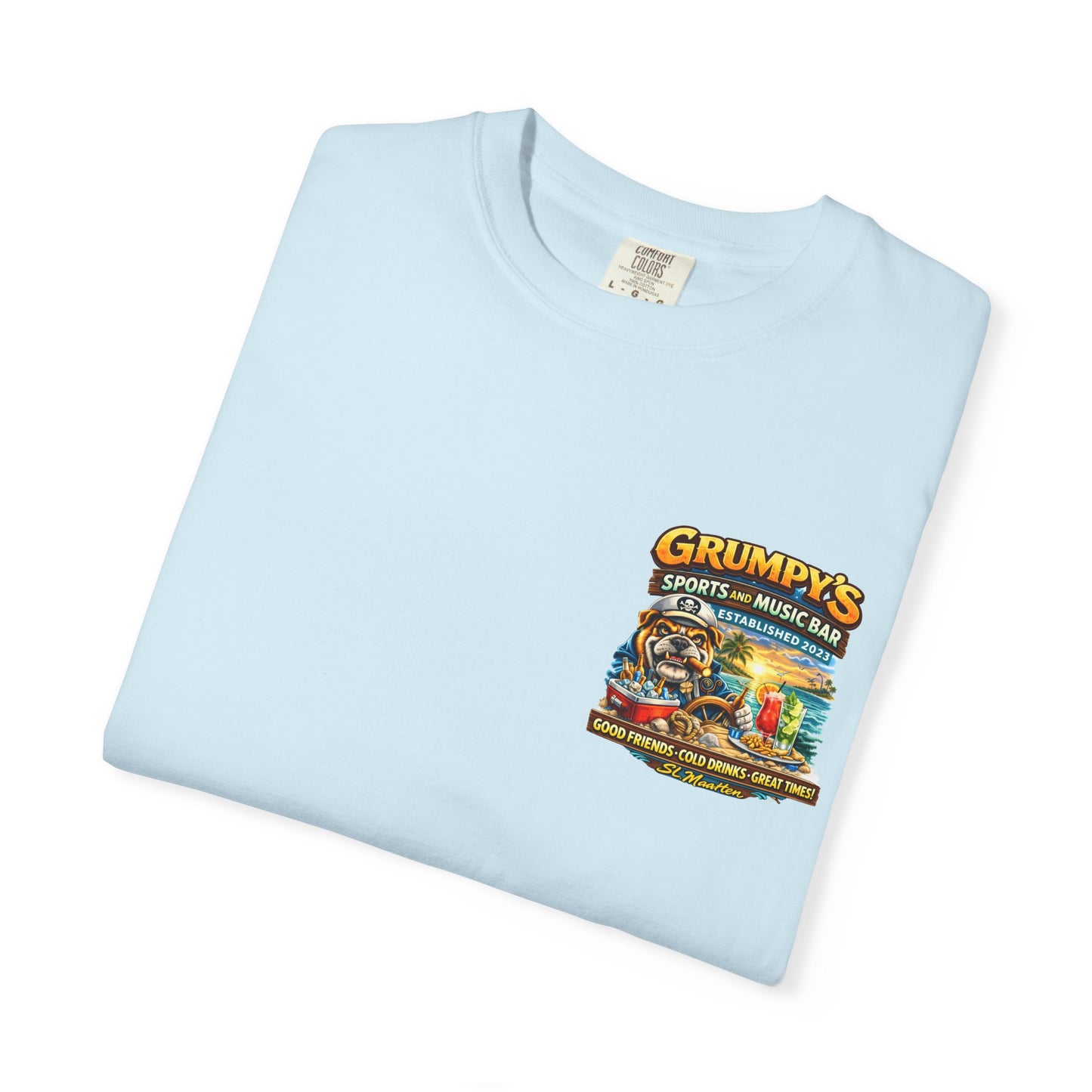 Grumpy's Sports & Music Bar T-Shirt — Retro Beach Bar Graphic Tee