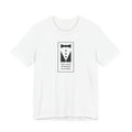 White t-shirt with a black-and-white tuxedo graphic and 'The Gary Ronson Players' text in a rectangle, on a white background