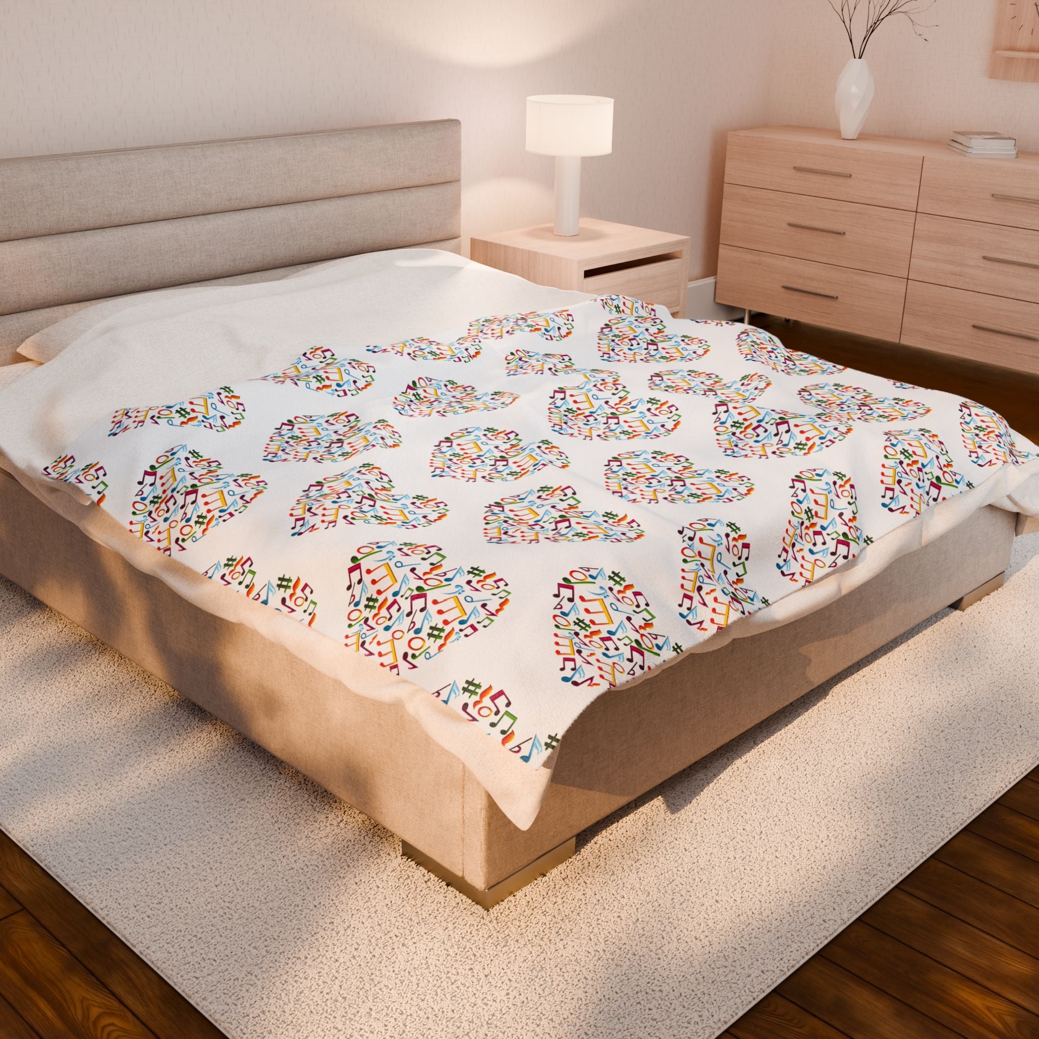 Hearts blanket inspired by love of music