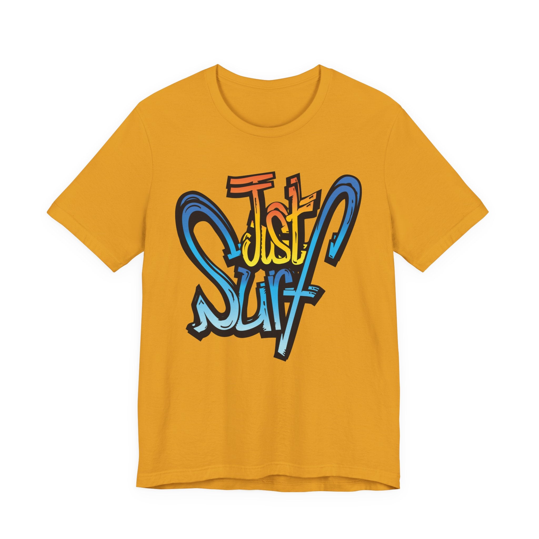 Just Surf Graphic Tee — Retro Surfboard Beach T‑Shirt