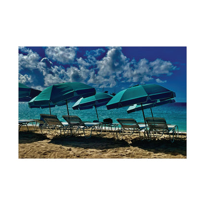 Poster Rholio Ymbarél Traeth o Sint Maarten