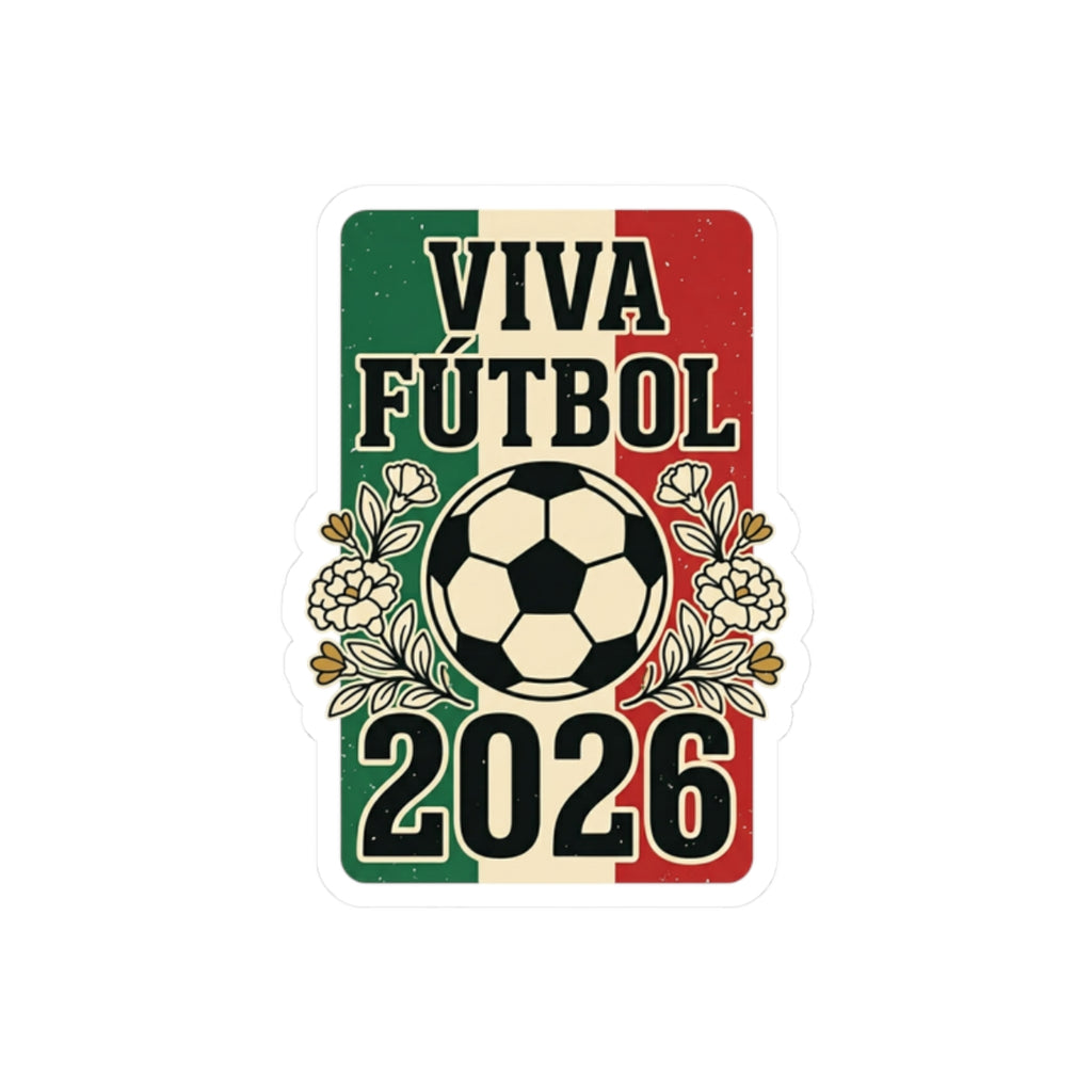 6" × 6" / White Viva Fútbol 2026 Mexico Soccer Sticker – Retro, sticker product image 4.