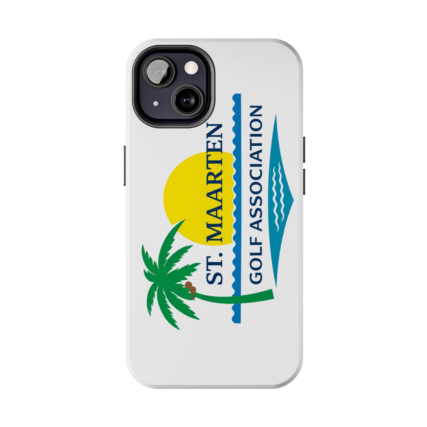 St. Maarten Golf Association Tough Phone Case — Tropical Palm & Sunset Protective Cover
