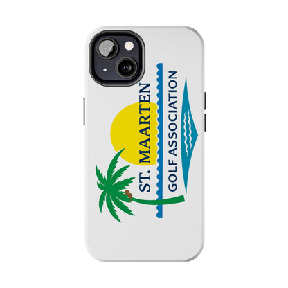 St. Maarten Golf Association Tough Phone Case — Tropical Palm & Sunset Protective Cover