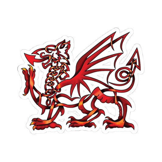 Red dragon design on a white background