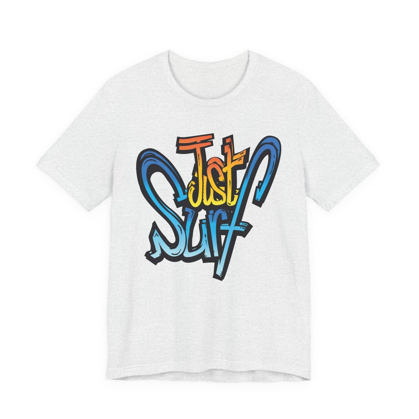 Just Surf Graphic Tee — Retro Surfboard Beach T‑Shirt