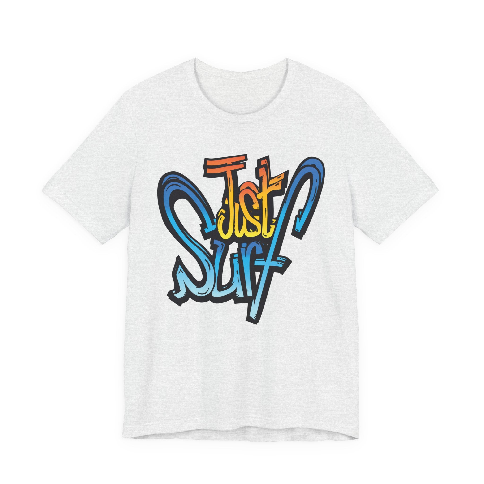 Just Surf Graphic Tee — Retro Surfboard Beach T‑Shirt
