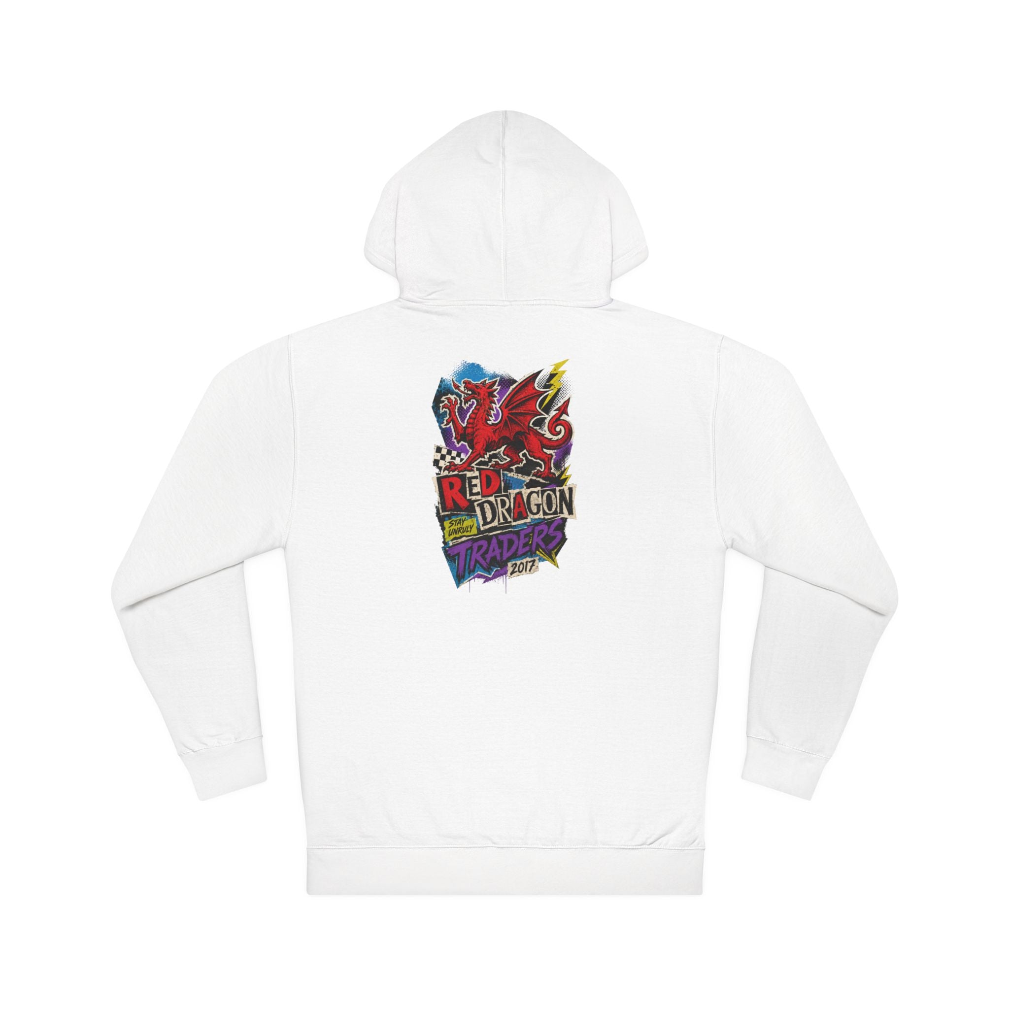 Red Dragon Raiders Hoodie – Colorful Retro Gaming Graphic Pullover