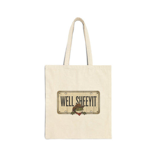 Well Sheeyit Frog tote | vintage Southern, rustic Western typography