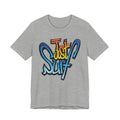 Heather Peach Just Surf Graphic Tee — Retro Surfboard Beach T‑Shirt, t-shirt product image 12, size S.