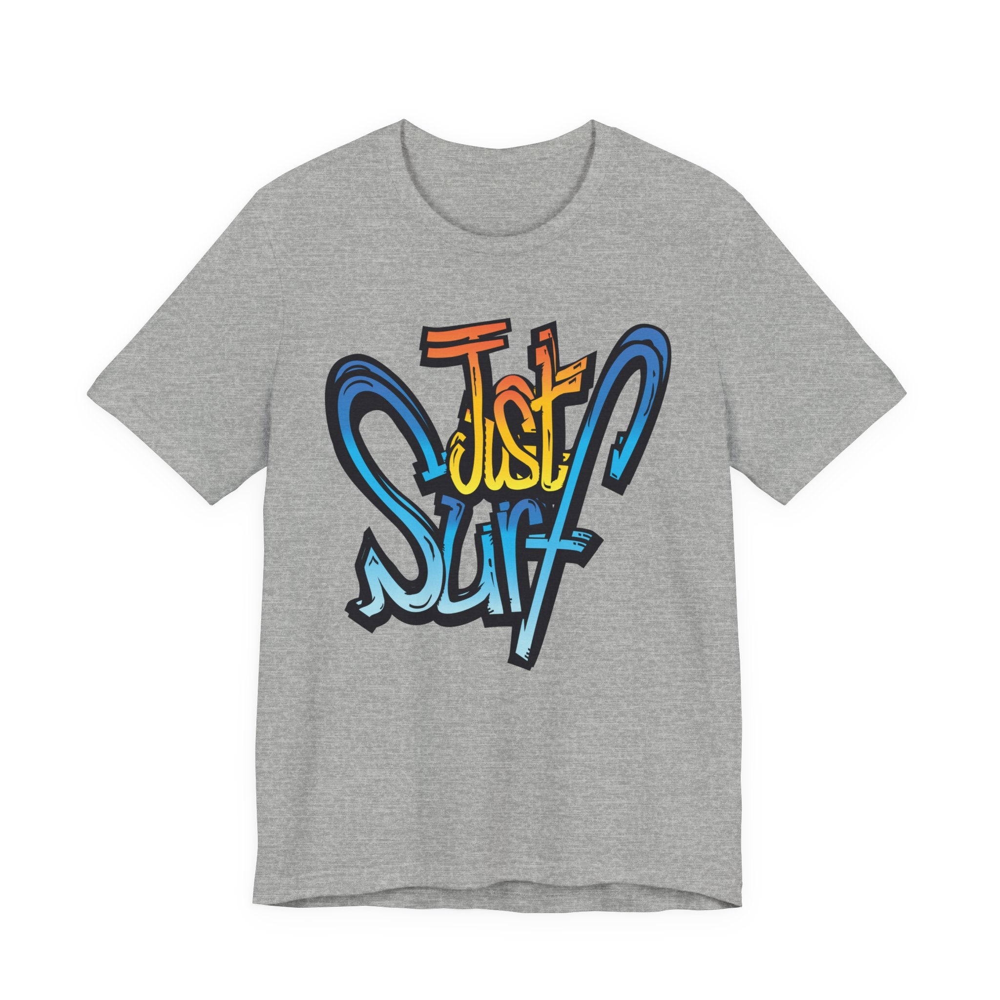 Just Surf Graphic Tee — Retro Surfboard Beach T‑Shirt