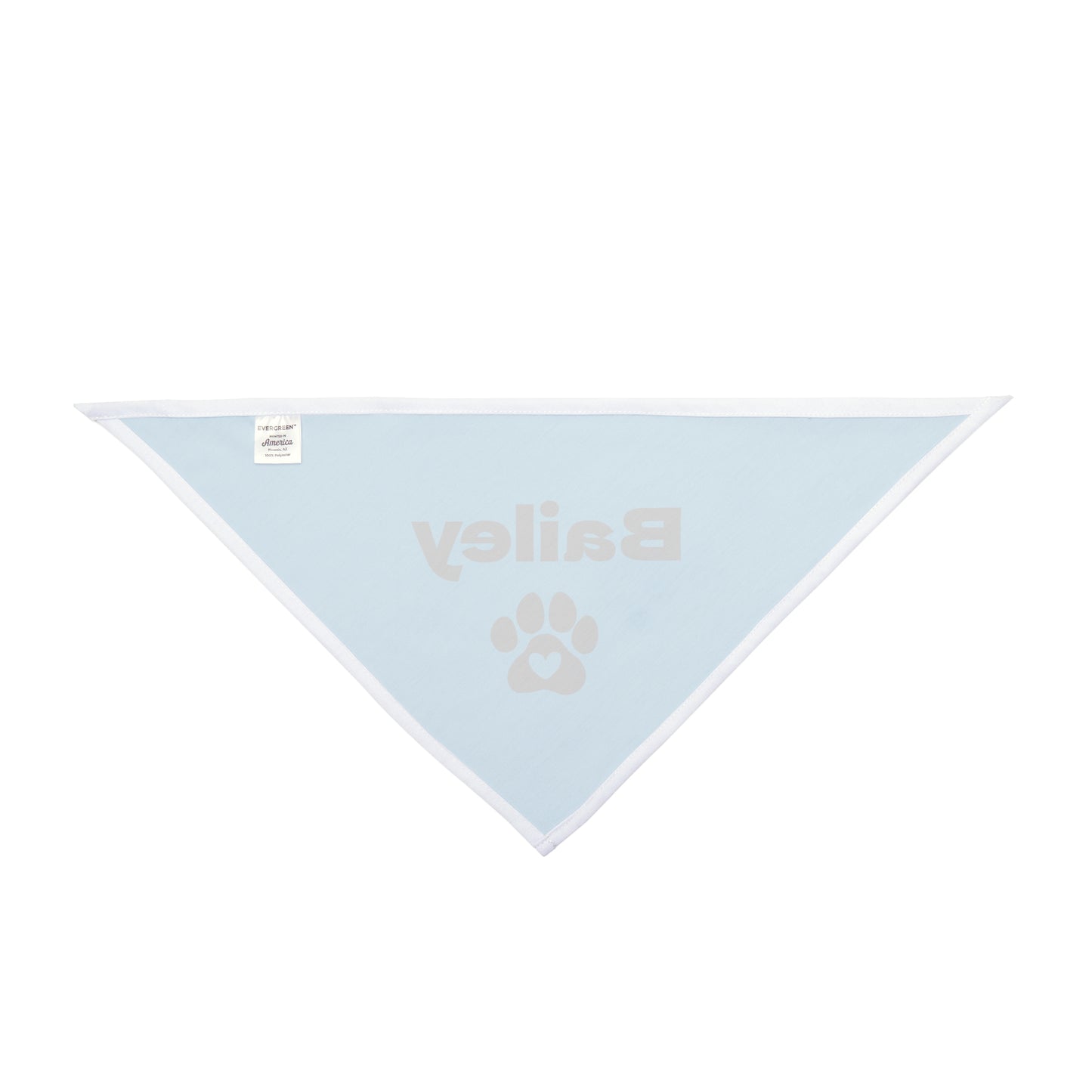 Light blue triangular bandana on a white background