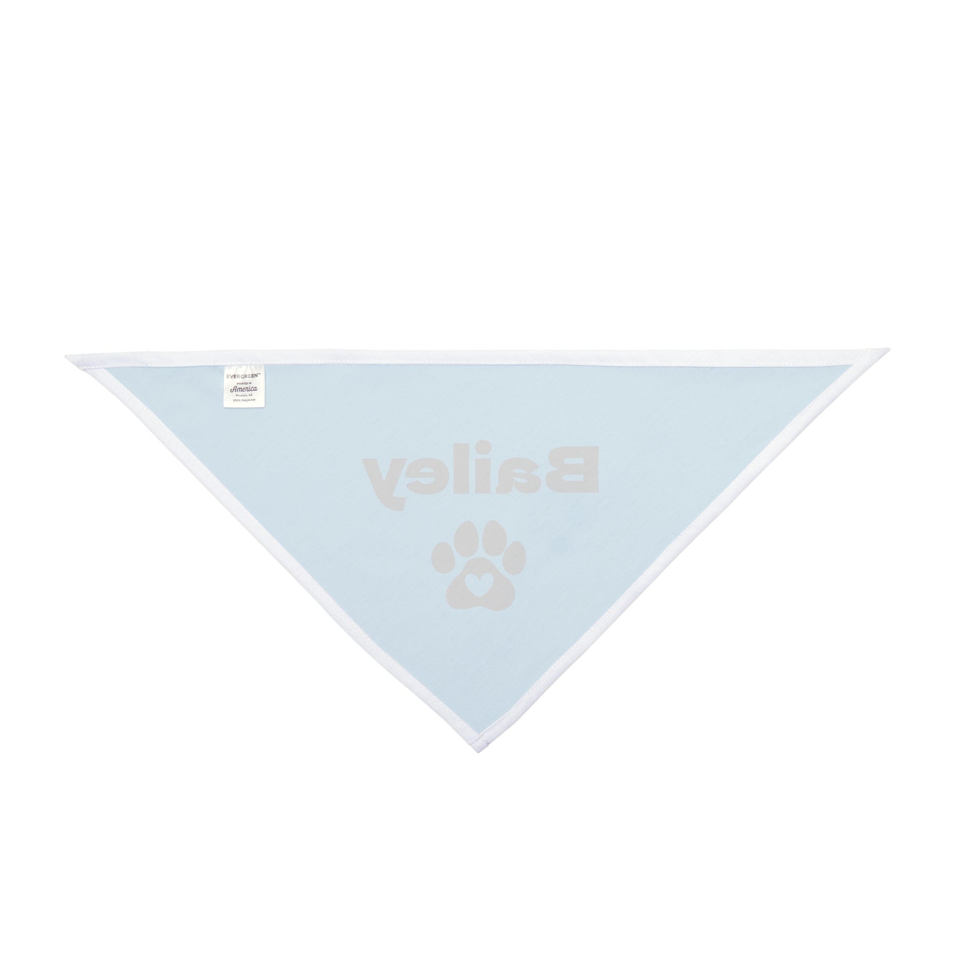 Light blue triangular bandana on a white background