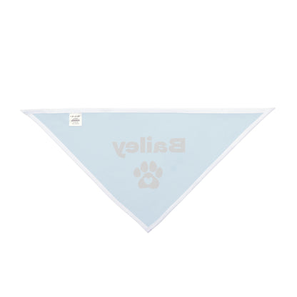 Light blue triangular bandana on a white background
