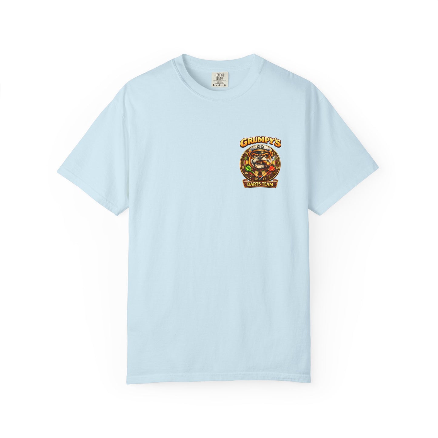 Grumpy's Darts Team T-Shirt — Tropical Bulldog Captain Graphic Tee