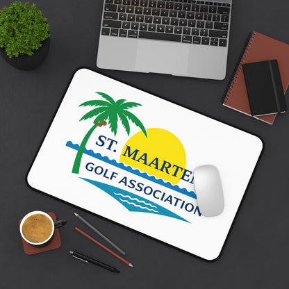 St. Maarten Golf Association Desk Mat — Tropical Palm Sunset Mouse Pad