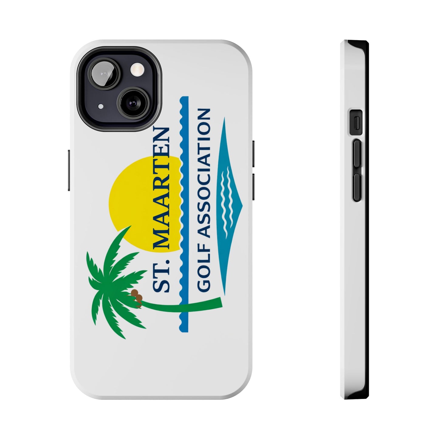 St. Maarten Golf Association Tough Phone Case — Tropical Palm & Sunset Protective Cover