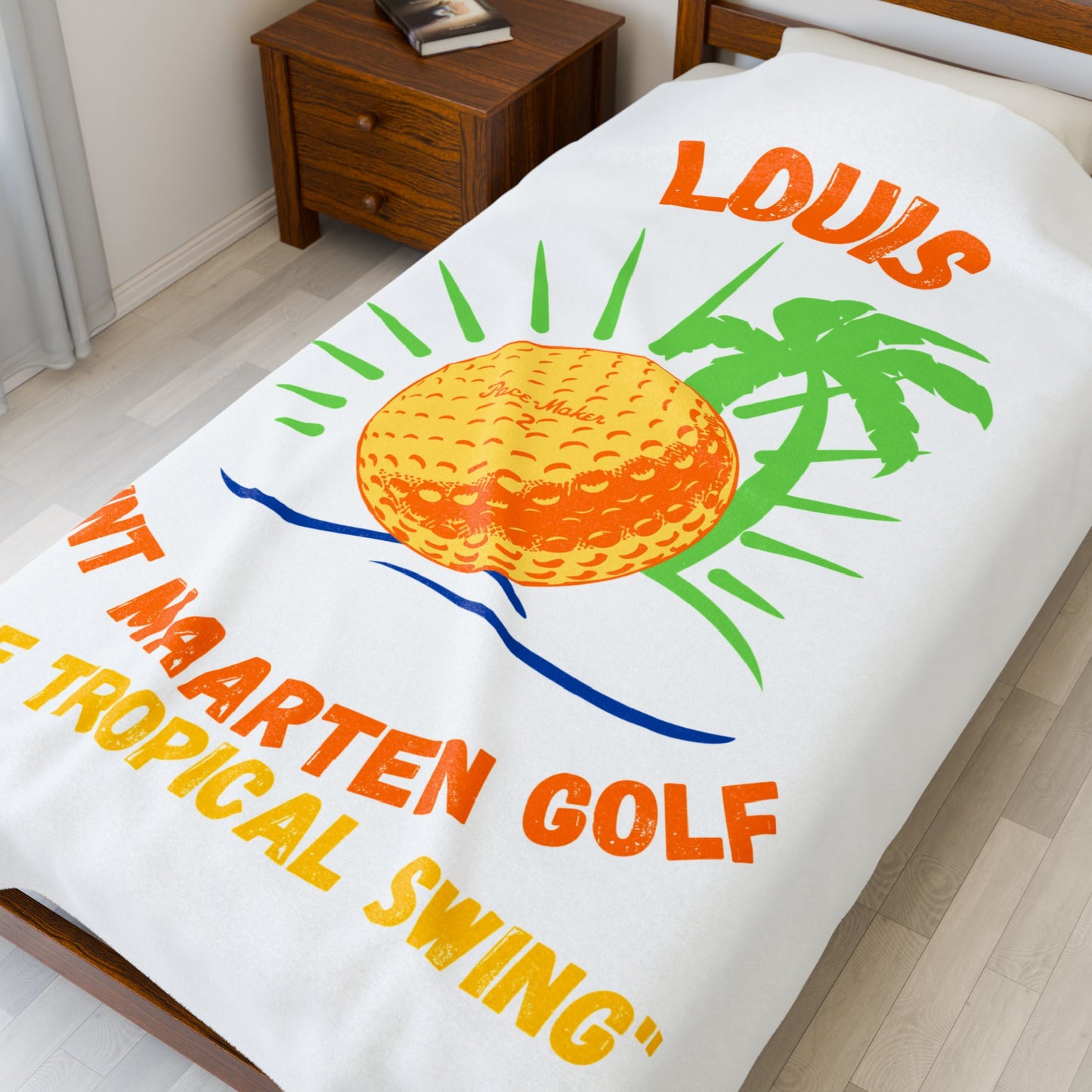 Island-themed tropical swing blanket gift for golfers