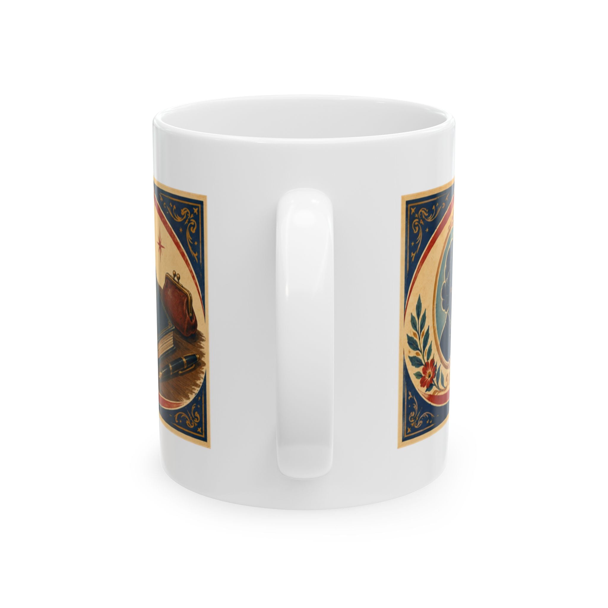Ceramic Mug — Vintage Quote ‘Never Borrow Trouble, It Rarely Pays You Back’