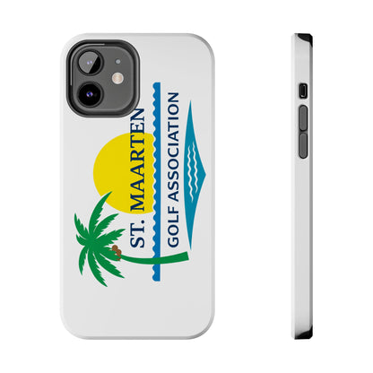 St. Maarten Golf Association Tough Phone Case — Tropical Palm & Sunset Protective Cover