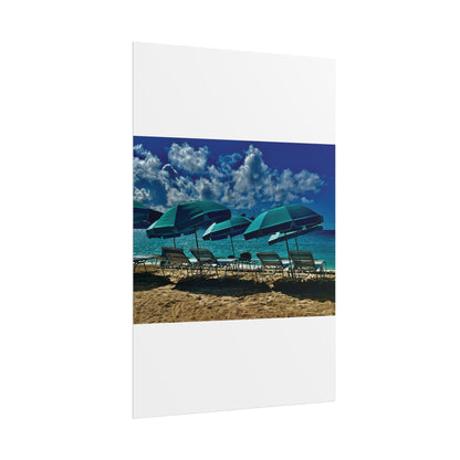 Poster Rholio Ymbarél Traeth o Sint Maarten