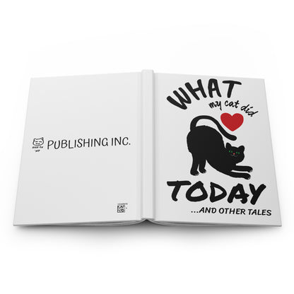 Cat Journal with a black cat illustration and text on a white background