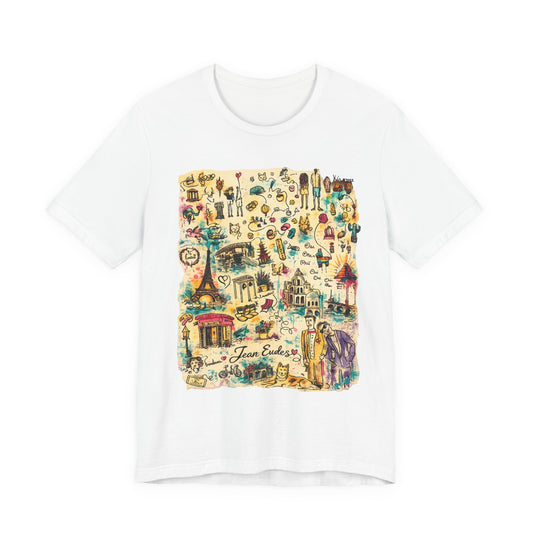 Travel Map Graphic Tee — Vintage Icons "Town Explorer"