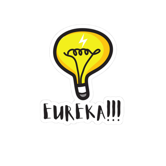 Light bulb icon with 'EUREKA!!!' text on a white background