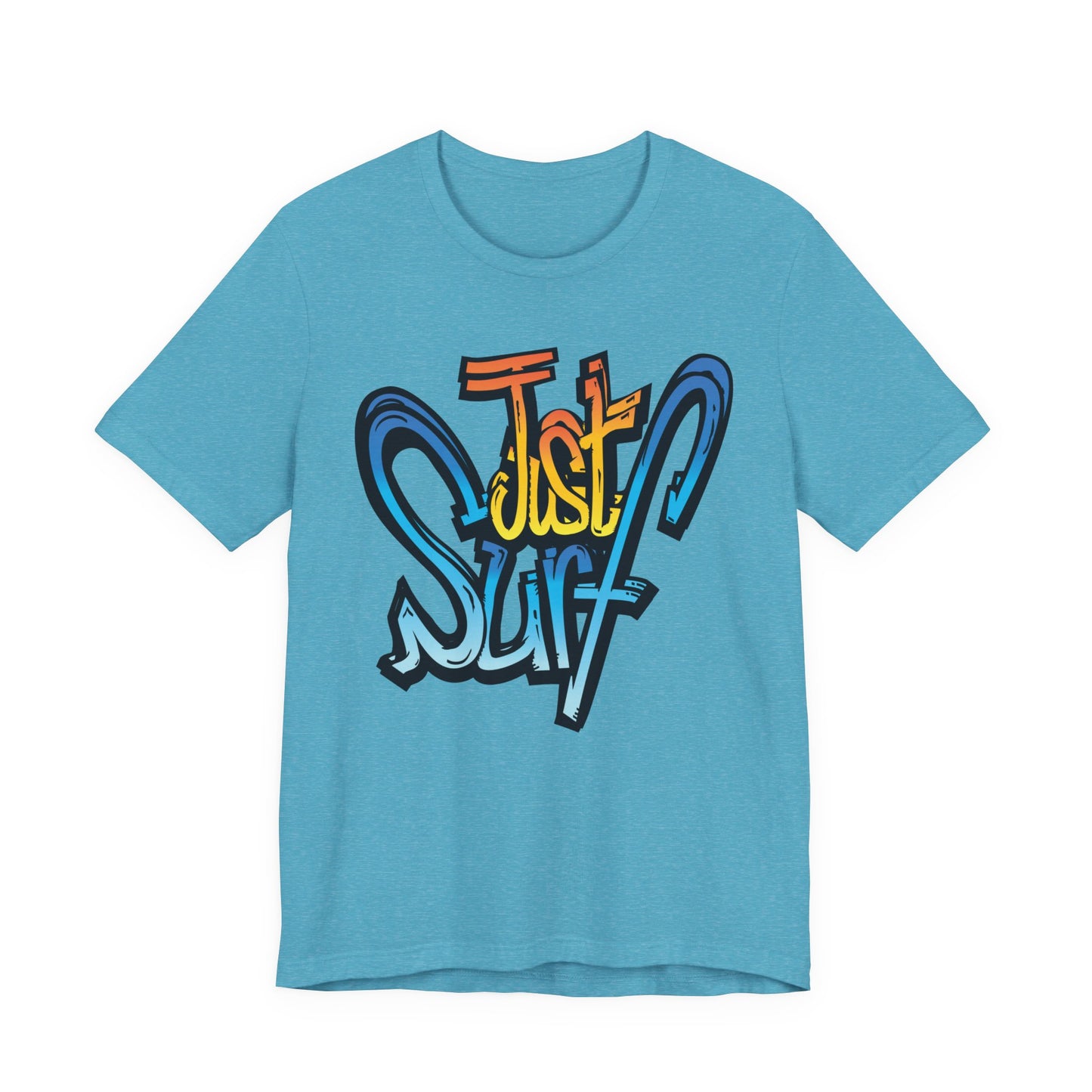 Just Surf Graphic Tee — Retro Surfboard Beach T‑Shirt